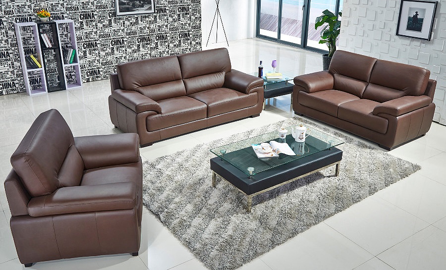 Mia Leather Sofa Lounge Set, Grey Leather Sofa 3 2 1