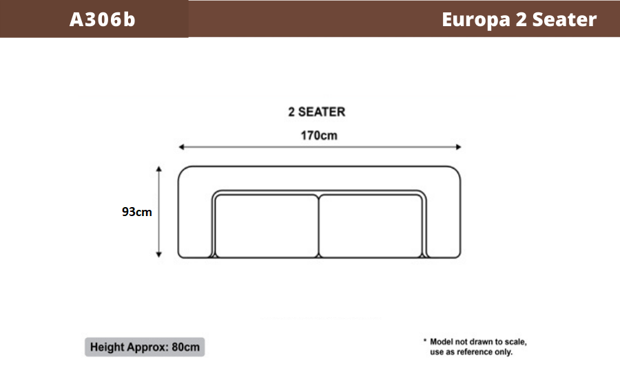 Europa 2 Seater Leather Sofa