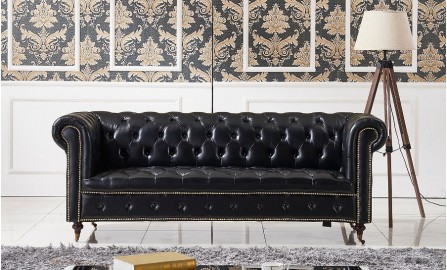 Belly Chesterfield 3 Seater Leather Sofa 