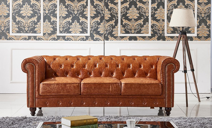 Flake Leather Sofa Lounge Set