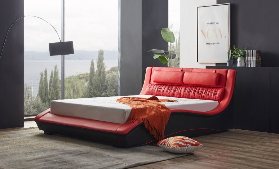 Leather Bed Model 31 Customisable, Platform Leather Bed Frame