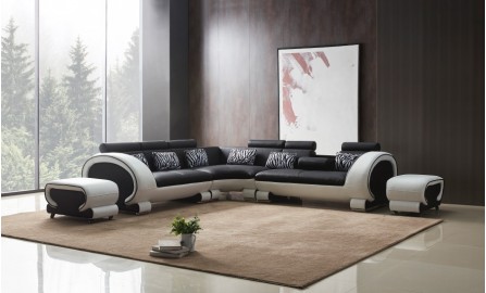 Senza - L - Leather Sofa Lounge Set