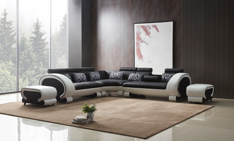 Senza - L - Leather Sofa Lounge Set