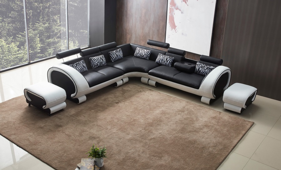 Senza - L - Leather Sofa Lounge Set