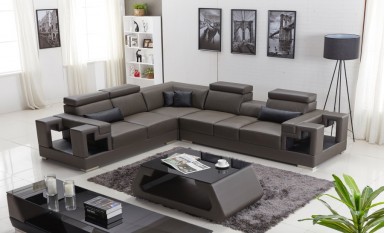 Lumere - L - Leather Sofa Lounge Set