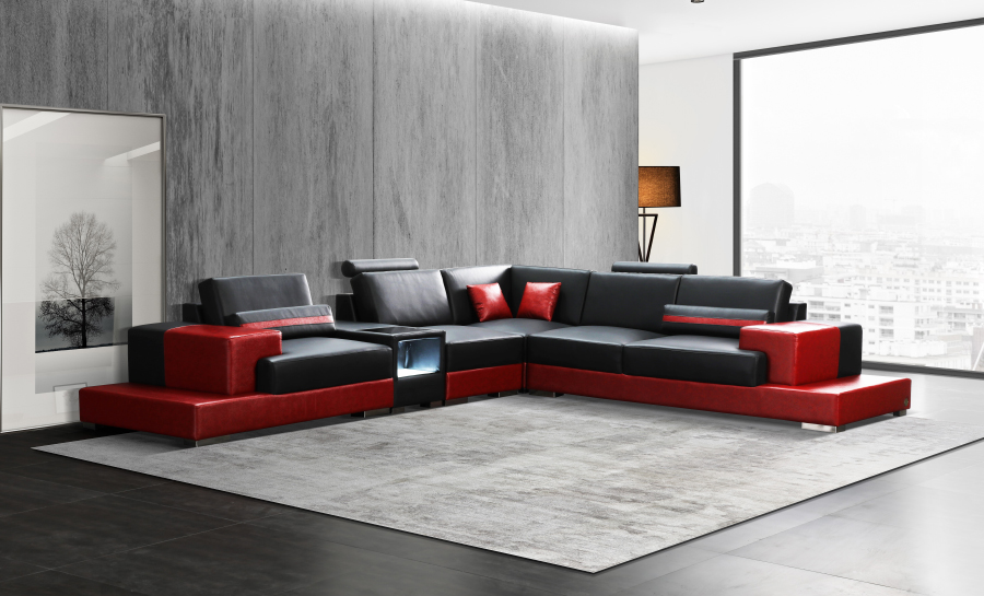 Forrey - L - Leather Sofa Lounge Set