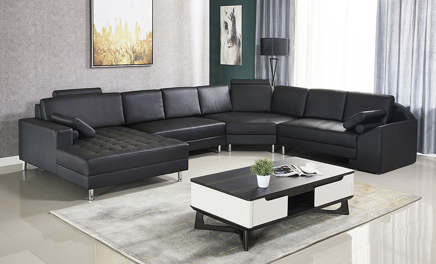 Heather Leather Sofa Lounge Set, Coffee Color Leather Sofa
