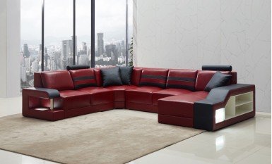 Tessie - U - Leather Sofa Lounge Set