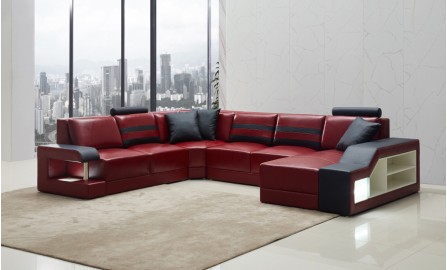 Tessie - U - Leather Sofa Lounge Set