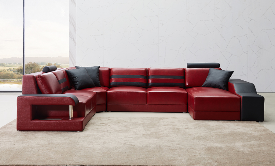 Tessie - U - Leather Sofa Lounge Set