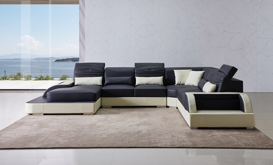 Orion - U Leather Sofa Lounge Set