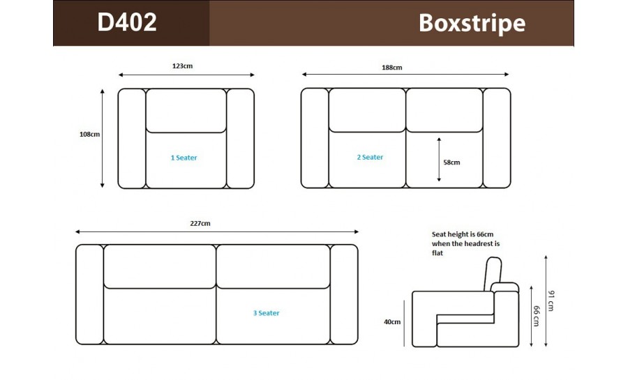 Boxstripe 3 Seater Leather Sofa