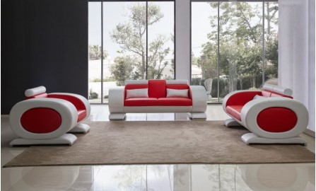 Geneva Leather Sofa Lounge Set