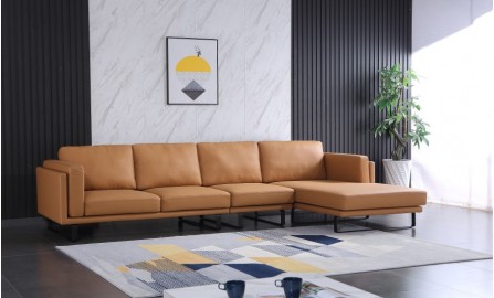 Archer Leather Sofa With Chaise 