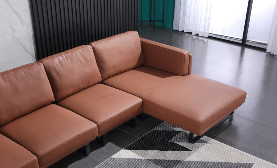 Archer Leather Sofa With Chaise 