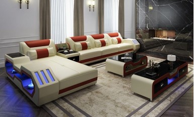 Explorer Leather Lounge With Chaise