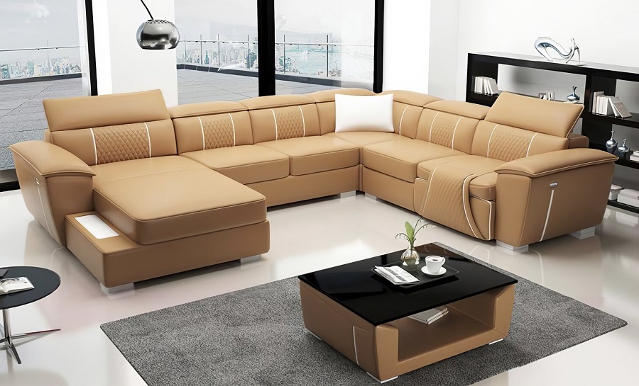 Revna Modular Leather Recliner Lounge