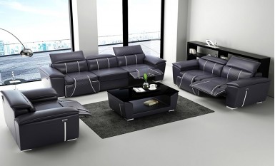 Revna Leather Sofa Set