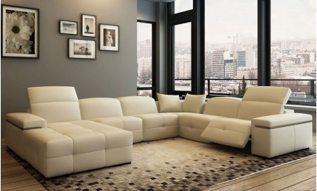 Clio Leather Modular Recliner Lounge 