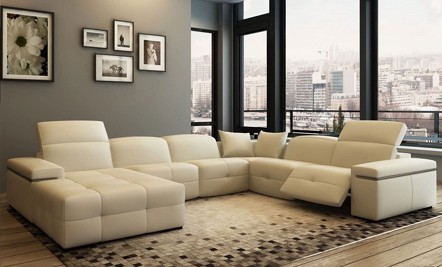 Clio Leather Modular Recliner Lounge 