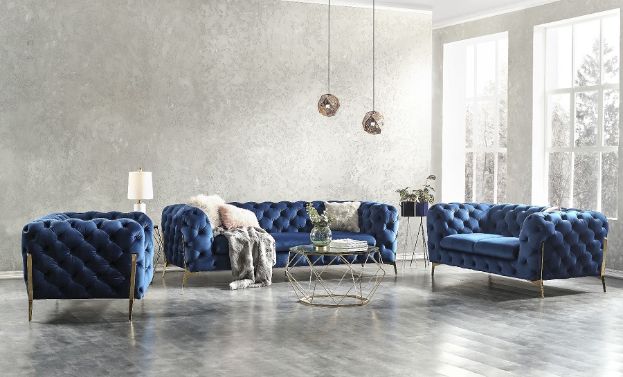 Flora Velvet Sofa Set