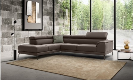 Oliver Leather 4 Seater With Chaise