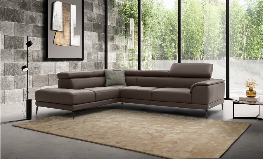 Oliver Leather 4 Seater With Chaise