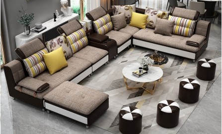 Conrad Fabric/leather Modular Lounge
