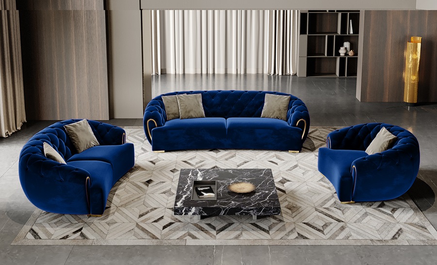 Jasper Velvet 3+2+1 Sofa Set