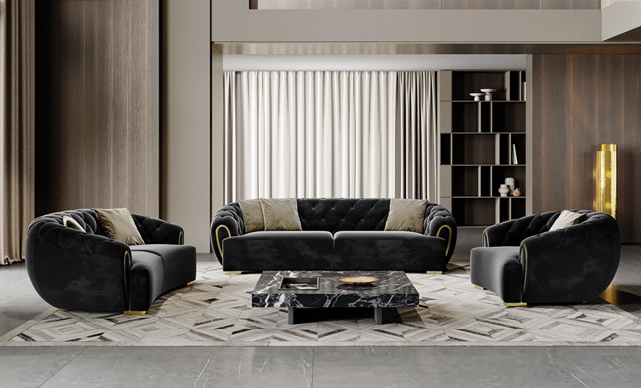 Jasper Velvet 3+2+1 Sofa Set