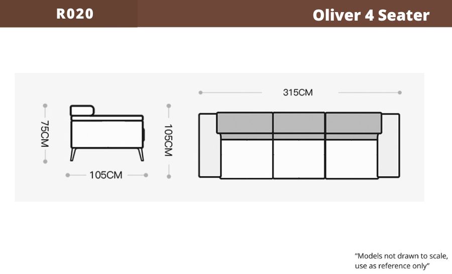 Oliver Leather 4 Seater