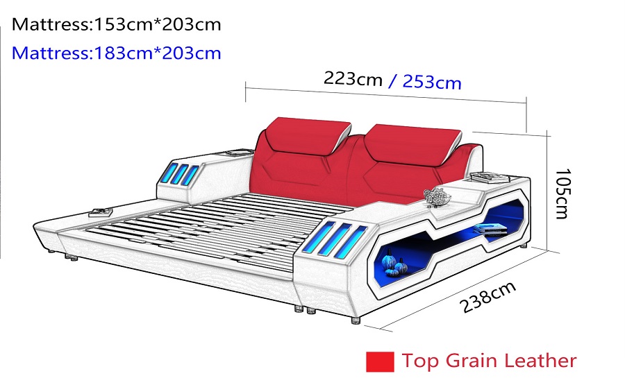 Explorer LED Leather Bed 